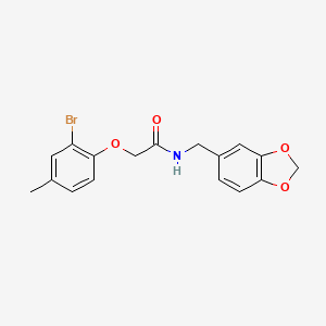 molecular formula C17H16BrNO4 B5980806 N-(1,3-benzodioxol-5-ylmethyl)-2-(2-bromo-4-methylphenoxy)acetamide 