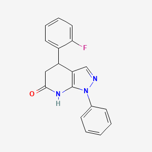molecular formula C18H14FN3O B5980855 4-(2-fluorophenyl)-1-phenyl-1,4,5,7-tetrahydro-6H-pyrazolo[3,4-b]pyridin-6-one 