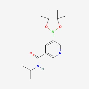 molecular formula C15H23BN2O3 B598090 N-isopropyl-5-(4,4,5,5-tetramethyl-1,3,2-dioxaborolan-2-yl)nicotinamide CAS No. 1201644-50-9