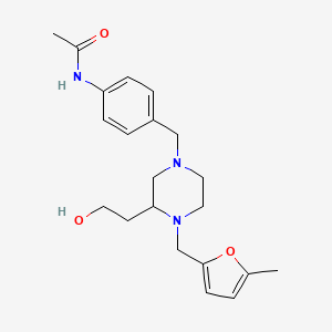 molecular formula C21H29N3O3 B5981166 N-[4-({3-(2-hydroxyethyl)-4-[(5-methyl-2-furyl)methyl]-1-piperazinyl}methyl)phenyl]acetamide 
