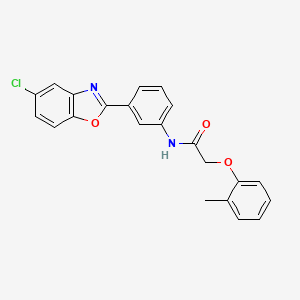molecular formula C22H17ClN2O3 B5981178 N-[3-(5-chloro-1,3-benzoxazol-2-yl)phenyl]-2-(2-methylphenoxy)acetamide 