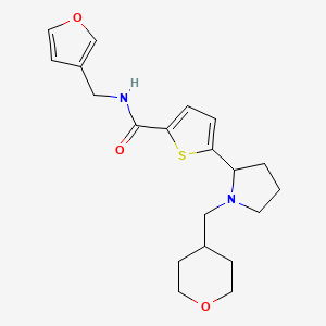 molecular formula C20H26N2O3S B5981218 N-(3-furylmethyl)-5-[1-(tetrahydro-2H-pyran-4-ylmethyl)-2-pyrrolidinyl]-2-thiophenecarboxamide 