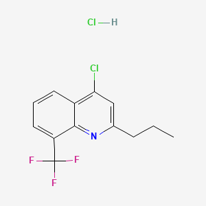 molecular formula C13H12Cl2F3N B598123 4-Chloro-2-propyl-8-trifluoromethylquinoline hydrochloride CAS No. 1204811-94-8