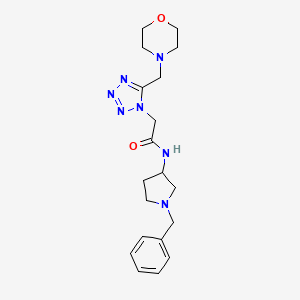 molecular formula C19H27N7O2 B5981331 N-(1-benzyl-3-pyrrolidinyl)-2-[5-(4-morpholinylmethyl)-1H-tetrazol-1-yl]acetamide 