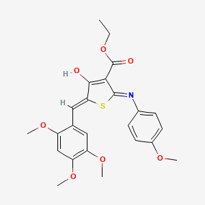 molecular formula C24H25NO7S B5981359 Ethyl (5Z)-2-[(4-methoxyphenyl)amino]-4-oxo-5-[(2,4,5-trimethoxyphenyl)methylidene]-4,5-dihydrothiophene-3-carboxylate 