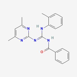 molecular formula C21H21N5O B5981394 N''-BENZOYL-N-(4,6-DIMETHYL-2-PYRIMIDINYL)-N'-(2-METHYLPHENYL)GUANIDINE 