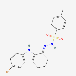 molecular formula C19H18BrN3O2S B5981398 N'-(6-bromo-2,3,4,9-tetrahydro-1H-carbazol-1-ylidene)-4-methylbenzenesulfonohydrazide 