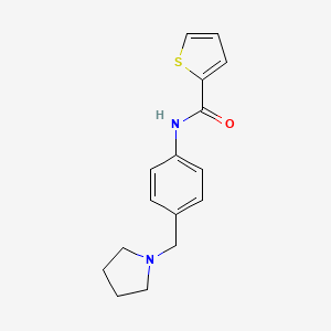 molecular formula C16H18N2OS B5981447 N-[4-(pyrrolidin-1-ylmethyl)phenyl]thiophene-2-carboxamide 