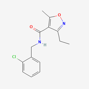 molecular formula C14H15ClN2O2 B5981477 N-[(2-CHLOROPHENYL)METHYL]-3-ETHYL-5-METHYL-12-OXAZOLE-4-CARBOXAMIDE 