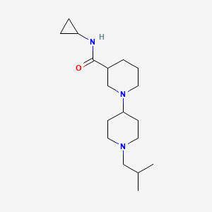 molecular formula C18H33N3O B5981522 N-cyclopropyl-1'-isobutyl-1,4'-bipiperidine-3-carboxamide 