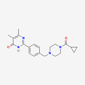 molecular formula C21H26N4O2 B5981537 2-(4-{[4-(cyclopropylcarbonyl)piperazin-1-yl]methyl}phenyl)-5,6-dimethylpyrimidin-4(3H)-one 