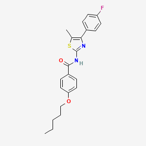 molecular formula C22H23FN2O2S B5981550 N-[4-(4-FLUOROPHENYL)-5-METHYL-13-THIAZOL-2-YL]-4-(PENTYLOXY)BENZAMIDE 
