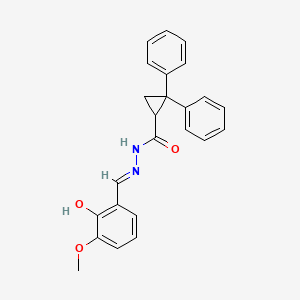 molecular formula C24H22N2O3 B5981602 N'-(2-hydroxy-3-methoxybenzylidene)-2,2-diphenylcyclopropanecarbohydrazide 