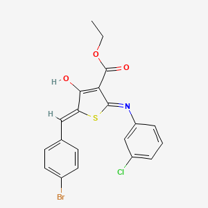 molecular formula C20H15BrClNO3S B5981643 ethyl 5-(4-bromobenzylidene)-2-[(3-chlorophenyl)amino]-4-oxo-4,5-dihydro-3-thiophenecarboxylate 