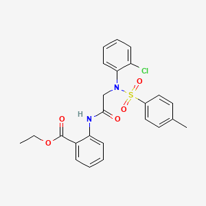 molecular formula C24H23ClN2O5S B5981866 ethyl 2-({N-(2-chlorophenyl)-N-[(4-methylphenyl)sulfonyl]glycyl}amino)benzoate 