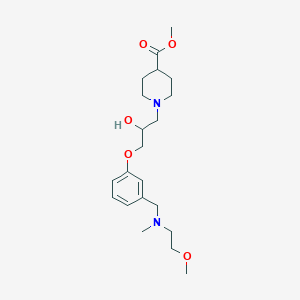 molecular formula C21H34N2O5 B5981869 Methyl 1-[2-hydroxy-3-[3-[[2-methoxyethyl(methyl)amino]methyl]phenoxy]propyl]piperidine-4-carboxylate 