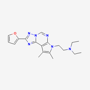 molecular formula C19H24N6O B5981879 N,N-DIETHYL-N-{2-[2-(2-FURYL)-8,9-DIMETHYL-7H-PYRROLO[3,2-E][1,2,4]TRIAZOLO[1,5-C]PYRIMIDIN-7-YL]ETHYL}AMINE 