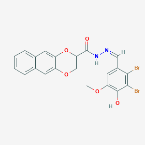 molecular formula C21H16Br2N2O5 B5981882 N'-(2,3-dibromo-4-hydroxy-5-methoxybenzylidene)-2,3-dihydronaphtho[2,3-b][1,4]dioxine-2-carbohydrazide 
