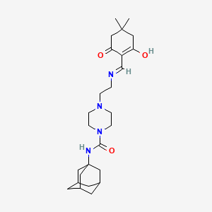 molecular formula C26H40N4O3 B5982058 N-(ADAMANTAN-1-YL)-4-(2-{[(4,4-DIMETHYL-2,6-DIOXOCYCLOHEXYLIDENE)METHYL]AMINO}ETHYL)PIPERAZINE-1-CARBOXAMIDE 