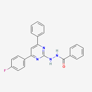molecular formula C23H17FN4O B5982172 N'-[4-(4-fluorophenyl)-6-phenylpyrimidin-2-yl]benzohydrazide 