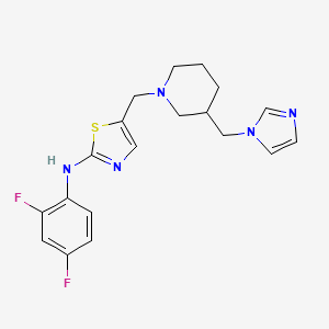 molecular formula C19H21F2N5S B5982185 N-(2,4-difluorophenyl)-5-[[3-(imidazol-1-ylmethyl)piperidin-1-yl]methyl]-1,3-thiazol-2-amine 