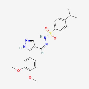 molecular formula C21H24N4O4S B5982187 N'-{[3-(3,4-dimethoxyphenyl)-1H-pyrazol-4-yl]methylene}-4-isopropylbenzenesulfonohydrazide 