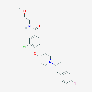 molecular formula C24H30ClFN2O3 B5982274 3-chloro-4-({1-[2-(4-fluorophenyl)-1-methylethyl]-4-piperidinyl}oxy)-N-(2-methoxyethyl)benzamide 