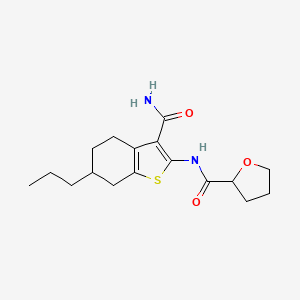 molecular formula C17H24N2O3S B5982296 N-(3-carbamoyl-6-propyl-4,5,6,7-tetrahydro-1-benzothiophen-2-yl)tetrahydrofuran-2-carboxamide 
