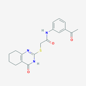 molecular formula C18H19N3O3S B5982408 N-(3-ACETYLPHENYL)-2-[(4-OXO-3,4,5,6,7,8-HEXAHYDROQUINAZOLIN-2-YL)SULFANYL]ACETAMIDE 