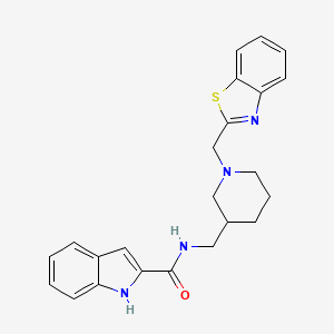 molecular formula C23H24N4OS B5982658 N-{[1-(1,3-benzothiazol-2-ylmethyl)-3-piperidinyl]methyl}-1H-indole-2-carboxamide 