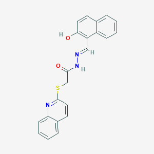 molecular formula C22H17N3O2S B5982674 N-[(E)-(2-hydroxynaphthalen-1-yl)methylideneamino]-2-quinolin-2-ylsulfanylacetamide 