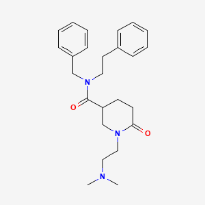 molecular formula C25H33N3O2 B5982749 N-benzyl-1-[2-(dimethylamino)ethyl]-6-oxo-N-(2-phenylethyl)piperidine-3-carboxamide 