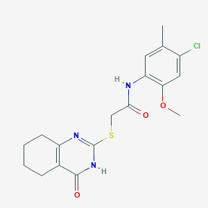 molecular formula C18H20ClN3O3S B5982856 N-(4-CHLORO-2-METHOXY-5-METHYLPHENYL)-2-[(4-OXO-3,4,5,6,7,8-HEXAHYDROQUINAZOLIN-2-YL)SULFANYL]ACETAMIDE 