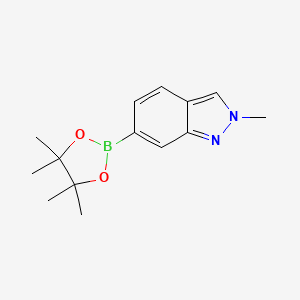molecular formula C14H19BN2O2 B598290 2-Methyl-6-(4,4,5,5-tetramethyl-1,3,2-dioxaborolan-2-yl)-2H-indazole CAS No. 1204580-79-9