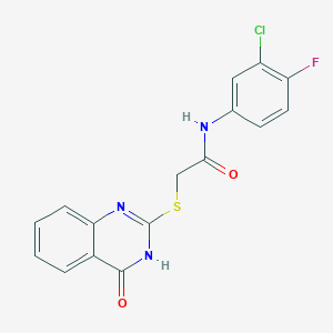 molecular formula C16H11ClFN3O2S B5982917 N-(3-CHLORO-4-FLUOROPHENYL)-2-[(4-HYDROXYQUINAZOLIN-2-YL)SULFANYL]ACETAMIDE 