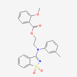 molecular formula C24H22N2O5S B5982938 2-[(1,1-DIOXO-1H-1,2-BENZISOTHIAZOL-3-YL)-3-METHYLANILINO]ETHYL 2-METHOXYBENZOATE 