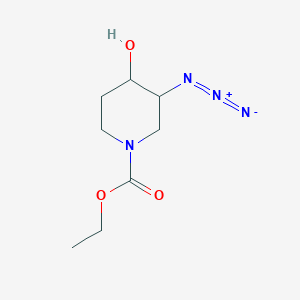 molecular formula C8H14N4O3 B598298 Ethyl 3-azido-4-hydroxypiperidine-1-carboxylate CAS No. 114870-50-7