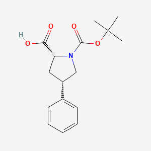 molecular formula C16H21NO4 B598299 (2R,4S)-1-(tert-butoxycarbonyl)-4-phenylpyrrolidine-2-carboxylic acid CAS No. 144069-70-5