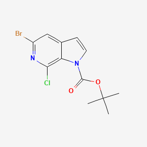 molecular formula C12H12BrClN2O2 B598310 tert-Butyl 5-bromo-7-chloro-1H-pyrrolo[2,3-c]pyridine-1-carboxylate CAS No. 1198096-55-7