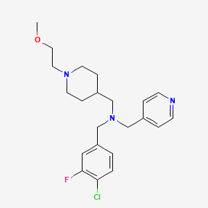 molecular formula C22H29ClFN3O B5983100 N-[(4-chloro-3-fluorophenyl)methyl]-1-[1-(2-methoxyethyl)piperidin-4-yl]-N-(pyridin-4-ylmethyl)methanamine 