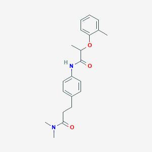 molecular formula C21H26N2O3 B5983150 N-{4-[3-(dimethylamino)-3-oxopropyl]phenyl}-2-(2-methylphenoxy)propanamide 