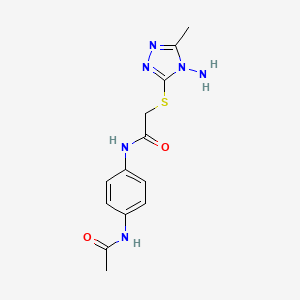 molecular formula C13H16N6O2S B5983226 N-(4-ACETAMIDOPHENYL)-2-[(4-AMINO-5-METHYL-4H-1,2,4-TRIAZOL-3-YL)SULFANYL]ACETAMIDE 