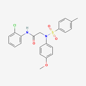 molecular formula C22H21ClN2O4S B5983240 N-(2-chlorophenyl)-2-(4-methoxy-N-(4-methylphenyl)sulfonylanilino)acetamide 