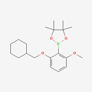 molecular formula C20H31BO4 B598327 2-Cyclohexylmethoxy-6-methoxyphenylboronic acid pinacol ester CAS No. 1204580-87-9