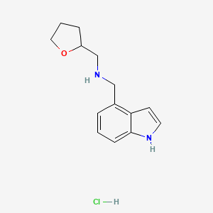 molecular formula C14H19ClN2O B5983273 N-((1H-Indol-4-yl)methyl)-1-(tetrahydrofuran-2-yl)methanamine hydrochloride 