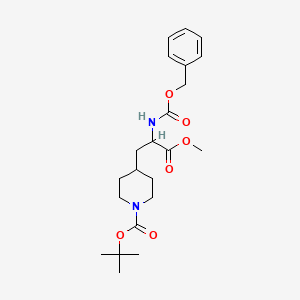 molecular formula C22H32N2O6 B598330 tert-Butyl 4-(2-(((benzyloxy)carbonyl)amino)-3-methoxy-3-oxopropyl)piperidine-1-carboxylate CAS No. 195877-39-5