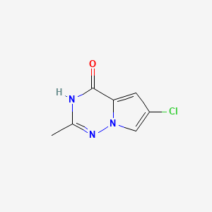 molecular formula C7H6ClN3O B598336 6-Chloro-2-methylpyrrolo[2,1-f][1,2,4]triazin-4(1H)-one CAS No. 1198475-30-7