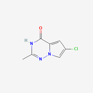 molecular formula C7H6ClN3O B598336 6-chloro-2-methylpyrrolo[2,1-f][1,2,4]triazin-4(3H)-one CAS No. 1198475-30-7