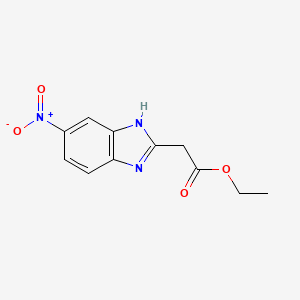 molecular formula C11H11N3O4 B598344 6-nitro-1H-Benzimidazole-2-acetic acid ethyl ester CAS No. 157688-27-2