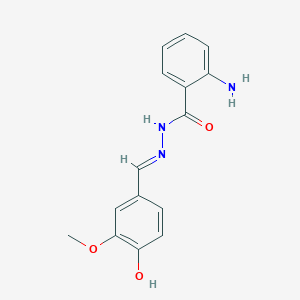 molecular formula C15H15N3O3 B5983486 ANTHRANILIC (4-HYDROXY-3-METHOXYBENZYLIDENE)HYDRAZIDE 